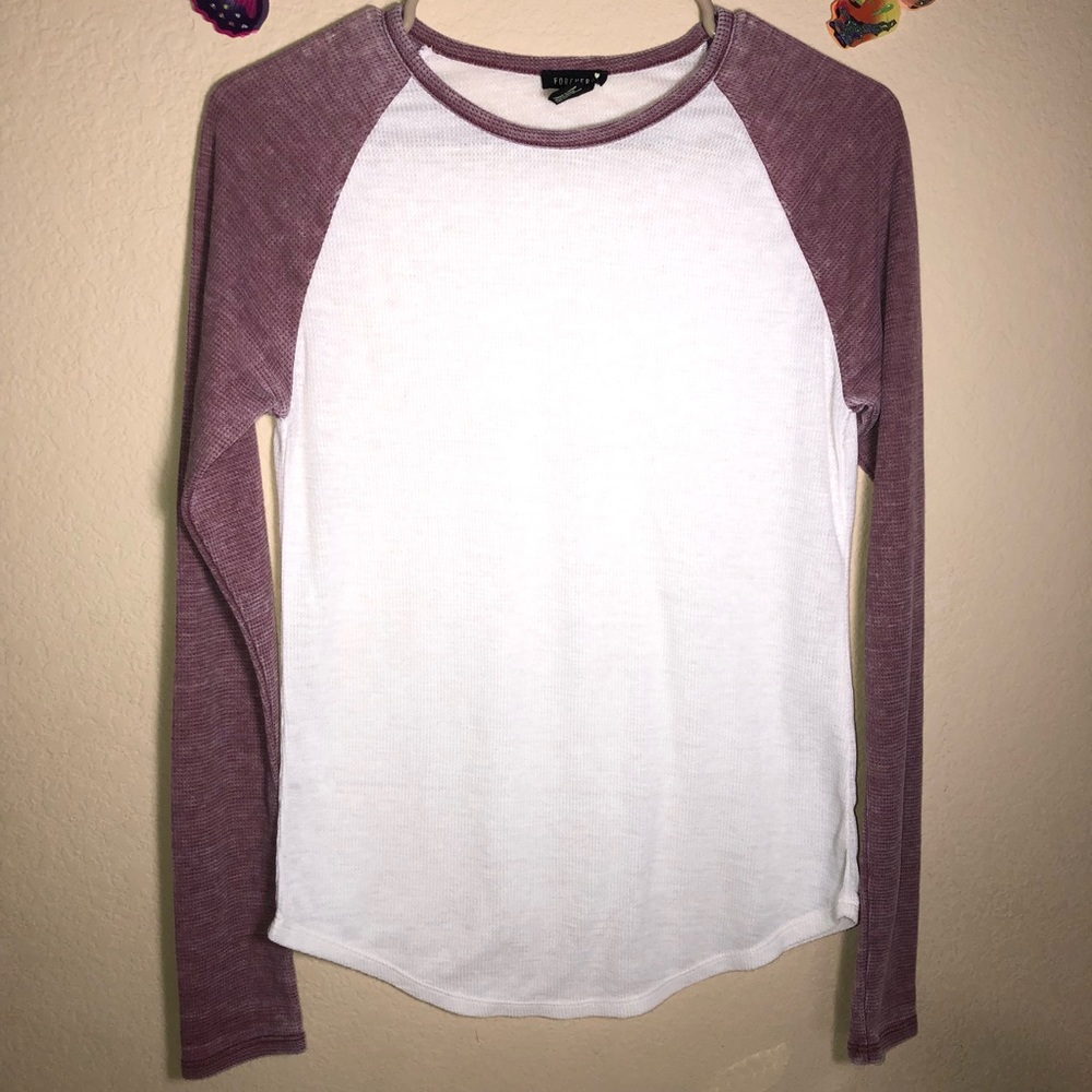 Forever 21 Waffle Knit Long Sleeve T-Shirt, Small, pre-owned, pet/smoke free